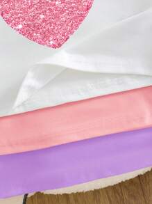 Sparklyn 3件套心形印花时尚背心，适合少女 - 白色 - 查看 3