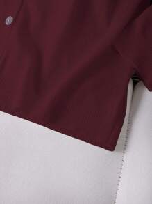 Linhara Cárdigan casual versátil de talla grande de unicolor - Burdeos - Ver 5