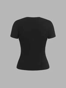 SHEIN EZwear 4 件套休闲简约基本款条纹圆领短袖 T 恤，适合春夏季、海滩、音乐节 - 彩色 - 查看 6