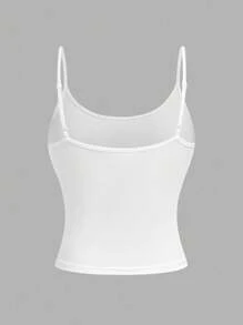 Girlism 4pcs Tween Girls' Casual Sports Minimalist Solid Color Fitted Cropped Camisole Tank Top Set