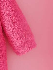 SHEIN Perso Play Baby Mädchen Lässiger bestickter grüner Fleece Kapuzen-Romper, Herbst/Winter