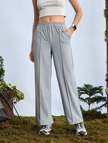 In My Nature Damen Lässig vielseitige einfarbige Gerade-Bein Outdoor Jogginghose