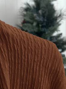 Solflare 2 件大码女式落肩上衣和裤子套装，休闲装 - 棕色 - 查看 6