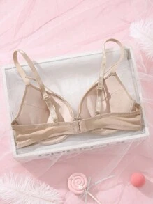 SHEIN 1 件女士钢圈聚拢文胸，舒适无缝文胸，适合小胸围