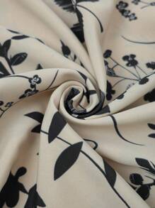 SHEIN Clasi 2 Pieces Set Includes: Women Holiday Casual All Over Floral Print Shirt Dress - Apricot - View 5