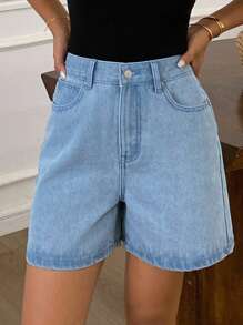 Livesso Women's Loose Casual Denim Shorts, New Autumn Collection