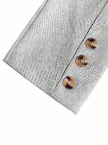 Calvornis 男士纯色翻领长袖夹克和裤子休闲西装套装 - 灰色 - 查看 5