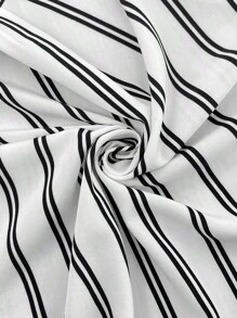 SHEIN Fall Clothes,Autumn Clothes,Maternity Autumn Clothes Maternity 2pcs Maternity Striped Long Sleeve Button-Down Shirt And Cami Dress Casual Set