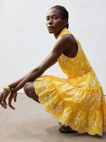 Maija 2025 Spring & Summer New Casual Fashion Vacation Comfortable Women Short Dress, Suitable For Music Festival, Beach Vacation, Daily Casual, Romantic, Urban Vacation, Gathering, Wedding Guest, Graduation, Beach, Bohemian Style, Ibiza Holiday, Summer Vacation, Dopamine Vacation, Vacation Style, Exotic Atmosphere, Country Music Festival, Western Style Romantic, Fashion, Versatile; Suitable For Summer Vacation, Comfortable, Bohemian Style, Beach Wear, Swimsuit Cover-Up, Stylish, Elegant, Casual, , Simple Daily Wear, Country Style, Essential, Solid Color, Holiday Casual, Decent, Single Lady, Ideal For Vacation Elegant Fashion Business Casual Woman Going Out Tops Graduation Outfit European Summer Hawaii Outfits Women Summer Dresses For Women Streetwear Women Stockholm Style Teacher Outfits For Women - Yellow - View 3