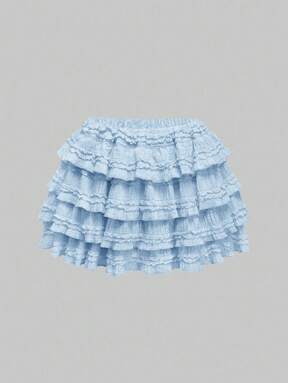 Kawaii Textured Fabric Sweet Cake Hem Patchwork Women's Low Waist Mini Skirt, Suitable For Multiple Occasions, Paired With Tops, Hoodies, Jackets, Autumn/Winter