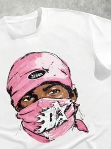 Manfinity ZONE917 Men's Streetwear Pink Camouflage Graphic Print Hooded T-Shirt Set - Multicolor - View 2