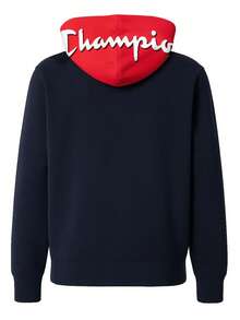 Champion 女士撞色抽绳连帽长袖落肩宽松休闲连帽衫 - 藏蓝色 - 查看 5