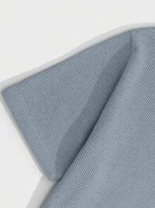 EURMUSE 100%Cotton Men Waffle Fabric Letter Printed Regular T-Shirt & Short Set - Baby Blue - View 6