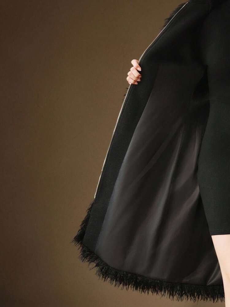 Women's Autumn/Winter Middle Eastern Vintage Embroidered Ribbon Puff Faux Suede Jacket, Elegant, Formal, Party, Chic, Suitable For New Year, Christmas, Work, Graduation, Wedding, Luxury