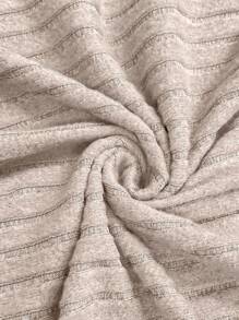 SHEIN قميص كاجوال بأكمام طويلة من قماش ناعم للسيدات الحوامل، لون أحادي، بقصة ضيقة مناسب للاستخدام اليومي - كاكي - مشاهدة 5