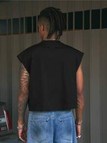 AXEPEAK Fashionable Contrast Color Round Neck Loose Casual Men Tank Tops, Summer - Multicolor - View 2