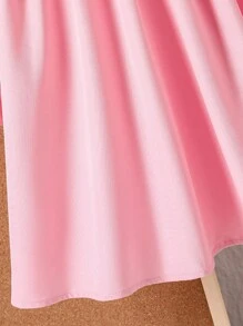 Vestido camisa de manga larga con decoración de moño 2 en 1 para niñas, minimalista y versátil de moda casual, vestido rosa de primavera y otoño para niñas, vestido de manga larga para niñas - Rosa - View 7