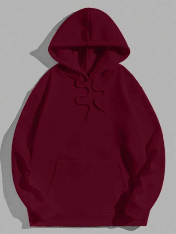 EURMUSE 100%Cotton Men's Solid Hoodie With Pocket And Drawstring