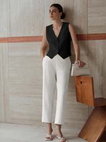 MOTF PREMIUM SLANT POCKET STRAIGHT LEG PANTS - White - View 8