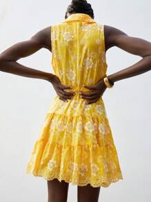 Maija 2025 Spring & Summer New Casual Fashion Vacation Comfortable Women Short Dress, Suitable For Music Festival, Beach Vacation, Daily Casual, Romantic, Urban Vacation, Gathering, Wedding Guest, Graduation, Beach, Bohemian Style, Ibiza Holiday, Summer Vacation, Dopamine Vacation, Vacation Style, Exotic Atmosphere, Country Music Festival, Western Style Romantic, Fashion, Versatile; Suitable For Summer Vacation, Comfortable, Bohemian Style, Beach Wear, Swimsuit Cover-Up, Stylish, Elegant, Casual, , Simple Daily Wear, Country Style, Essential, Solid Color, Holiday Casual, Decent, Single Lady, Ideal For Vacation Elegant Fashion Business Casual Woman Going Out Tops Graduation Outfit European Summer Hawaii Outfits Women Summer Dresses For Women Streetwear Women Stockholm Style Teacher Outfits For Women - Yellow - View 2