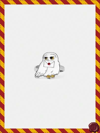 HARRY POTTER X SHEIN Anillo de mujer con diseño de erizo y búho