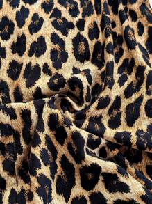 Soleia 女士度假经典豹纹露背系带圆领镂空腰部宽松下摆连体裤，适合派对、下午茶、城市街头度假 - 彩色 - 查看 6