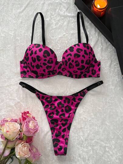 Chillnights Casual Chic Purple Cheetah Bra And Panty Set For Everyday Comfort Leopard Print Lingerie Set Push Up Lingerie Set Push Up Bra And Panty Set Leopard Print Bra And Panty Set ClassicAnimalPrint