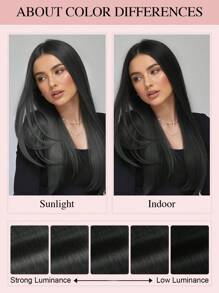 9AM Hair V Shape Clip In Hair Extension 100% Human Hair 1 Pcs With 4 Clips Natural Color Straight Hair For Women Easy To Style With Hair Curler And Straightener Invisible Suitable For Add Volume Lightweight All Day Wear Winter Christmas Halloween Costumes Autumn Outfits Women Fall Outfits Women Chic Elegant Glow Edgy Clean Classic Lit Snack Baddie 90s Vintage Retro Grunge Cottagecore Kawaii Cyberpunk Streetwear Preppy Futuristic Minimalist Street Style Bridal Photoshoot Date Night Casual Cozy - Natural Black - View 11