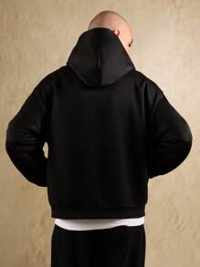 SUMWON Classic Pullover Overhead Hoodie Heavy Weight Sweatshirt Centre Pocket Casual Street Style Basic Essential Autumn Winter Layering Piece Premium Quality Hoodie Plain - Black - View 2