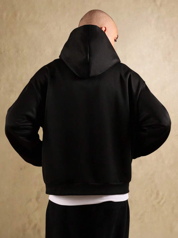 센터 포켓이 있는 오버헤드 풀오버 후드 티셔츠