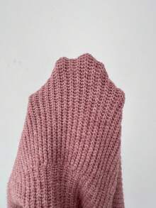 Elenzga Women Off-Shoulder Ruffle Hem Knit Sweater Dress Fall Winter Cloth For Women - Pink - View 7