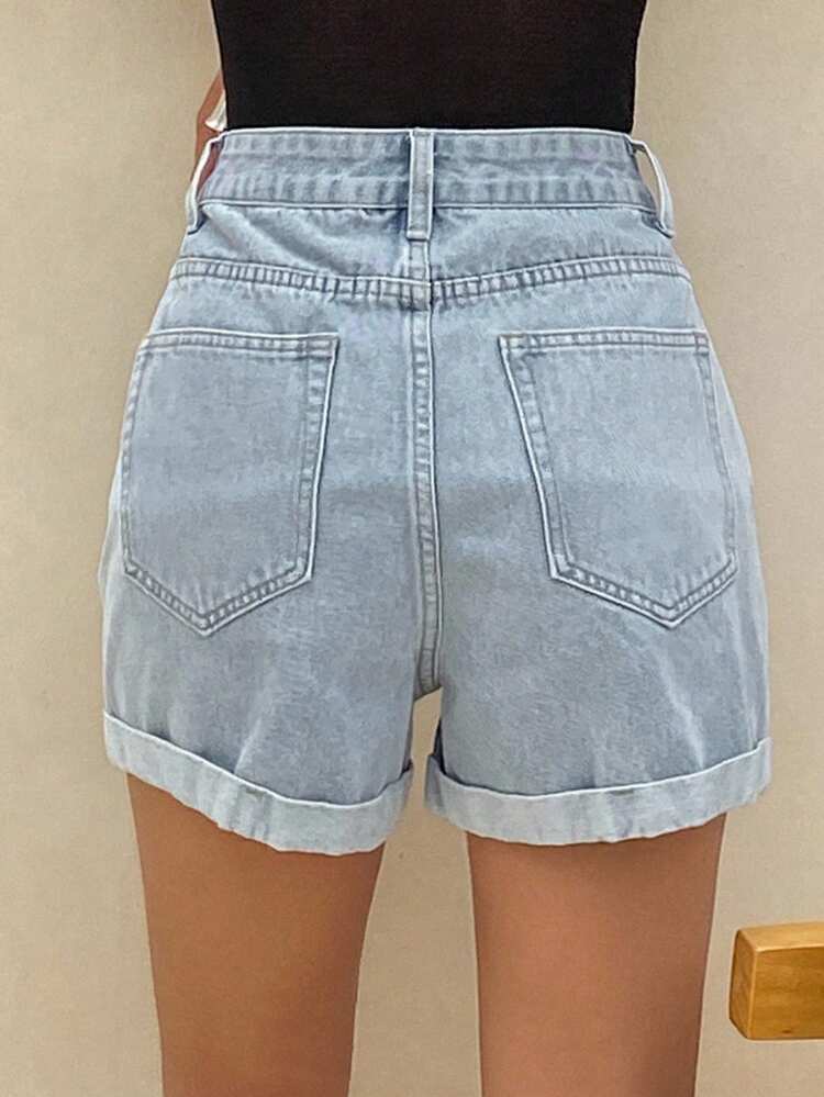 Women's Loose Casual Distressed Washed Denim Shorts, New Autumn Collection Jorts