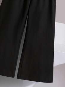 SHEIN Elladie kids 2 件套幼儿女童时尚可爱 3D 蝴蝶结装饰无袖背心和七分裤套装，适合日常穿着、度假和外出，春夏季 - 黑色 - 查看 7