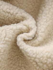 Cozy Pixies Baby Girl Suede Thermal Lined Contrast Color Long Sleeve Hooded Cardigan, Casual & Versatile In Fall/Winter