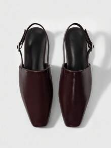 Mnmlis Mocassini da donna con cinturino regolabile e fibbia, modello flat