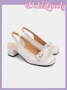 Dola Lovely Bowknot Decor French Mary Jane Elegant High Heel Shoes