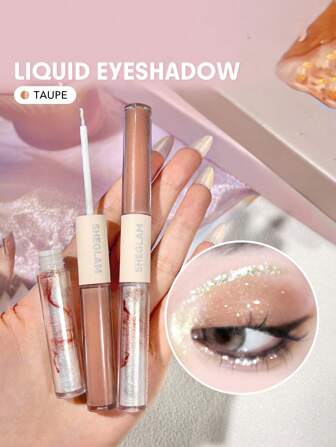 Silk & Sparkle Double Ended Liquid Eyeshadow-Taupe Long-Lasting Eyeshadow Liquid Matte Glitter Simmer Multi-Use Pigment Smooth Shiny Eyeshadow Graduation Birthday Holiday Summer Fall Autumn Y2K Fancy Fashion Women Makeup Cosmetic Party Beach Travel Camping Outdoors School Campus Trip Festivals Decor Gift Present Rose Girl Cosplay Best Color Charm Vibe