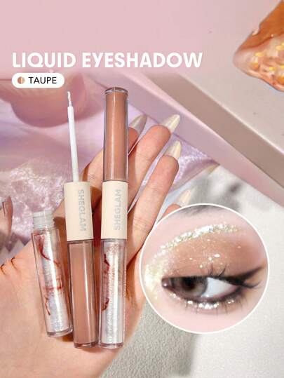 ظلال العيون السائلة Silk & Sparkle ذات الطرفين المزدوجين-لون بني بني، ظلال عيون سائلة طويلة الأمد غير لامعة لامعة متعددة الاستخدامات، ظلال عيون ناعمة ولامعة علامة تجارية جمال مكياج مستحضرات تجميل للنساء الفتيات مثالي لفصل الخريف الشتاء مثالي ل- Y2K أزياء أنيقة هدية حفلة جاهز أفضل لون