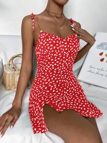 Breezaya 女款全印花褶饰胸围吊带连衣裙度假海滩装