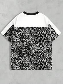 Manfinity Dauomo Áo thun nam họa tiết da báo cổ điển đường phố in đầy đủ Element Plus Digital Star Element - Nhiều màu - Xem 2