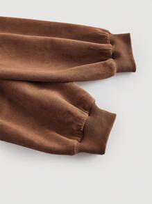 SHEIN MOD Suede Patchwork PU Collar Women Jacket, Retro Jacket, Autumn Jacket - Camel - View 5