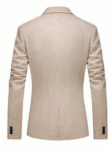 Calvornis Men's Casual Business Commute Two-Tone Collar Blazer - Apricot - View 2