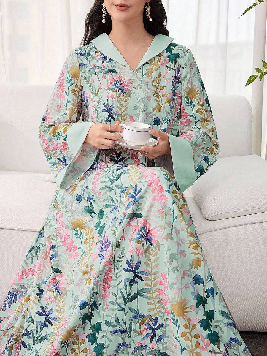 SHEIN Najma 优雅奢华女士宽松连衣裙 - 彩色 - 查看 1