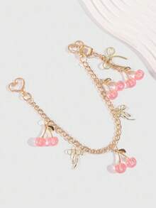 ROMWE Kawaii 2 móc khóa nơ hình quả anh đào dễ thương, thích hợp trang trí túi vuông nhỏ, tuyệt vời làm quà tặng cho ngày tựu trường, sinh nhật, ngày lễ - Nhiều màu - Xem 6