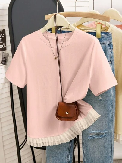 INAWLY 1 pieza Camiseta de moda para mujer con flecos, seda de leche de 180g