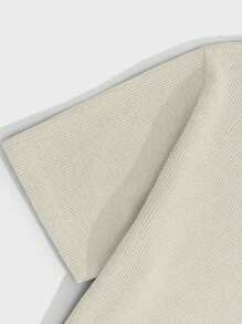 EURMUSE 100%Cotton Men Waffle Fabric Letter Printed Regular T-Shirt & Short Set - Beige - View 6