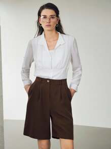 Uhlyne Uhlyne Áo khoác cardigan nữ thanh lịch, mềm mại như lụa chiffon, màu trắng, cổ bẻ, thích hợp mặc đi làm và đi chơi, kiểu dáng tối giản, mùa thu, dành cho giáo viên, đi học, màu trung tính, phong cách công sở thường ngày, phong cách cổ điển, toàn màu trắng. - trắng - Xem 2