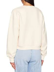 Champion Hanorac casual cu mânecă lungă și guler rotund pentru femei, cu imprimeu de litere, cu umeri căzuți