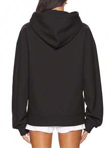 Champion Áo hoodie dài tay có dây rút cho nữ mặc thường ngày mùa hè - màu đen - Xem 2