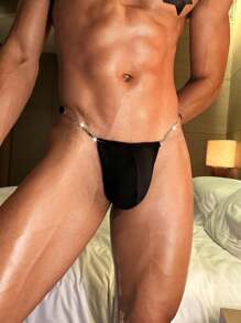 DrisQ Seksowne stringi z metalowym łańcuszkiem, modna bielizna na imprezę dla mężczyzn